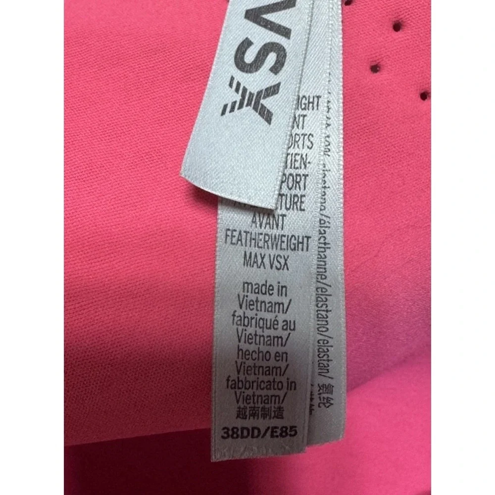 Victoria's Secret VSX Featherweight Max Sports Bra Front‎ Close Pink Island 38DD